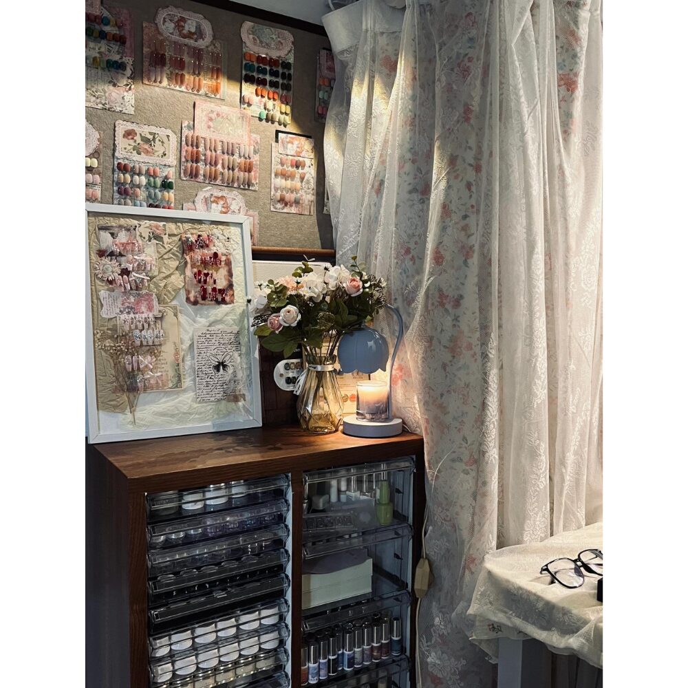 네일루나 대용량 네일 수납장 네일샵 캐비닛 젤네일, 호두나무무늬할인 상세 이미지 2