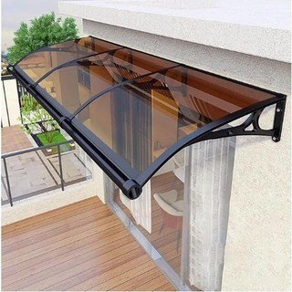 600x2000 렉산시공 빌라 발코니차양 캐노피 DIY 테라스 창문 렉산 처마 비가림 현관 주택 차양 비가리개, 1개, 블랙 프레임 + 브라운 패널할인