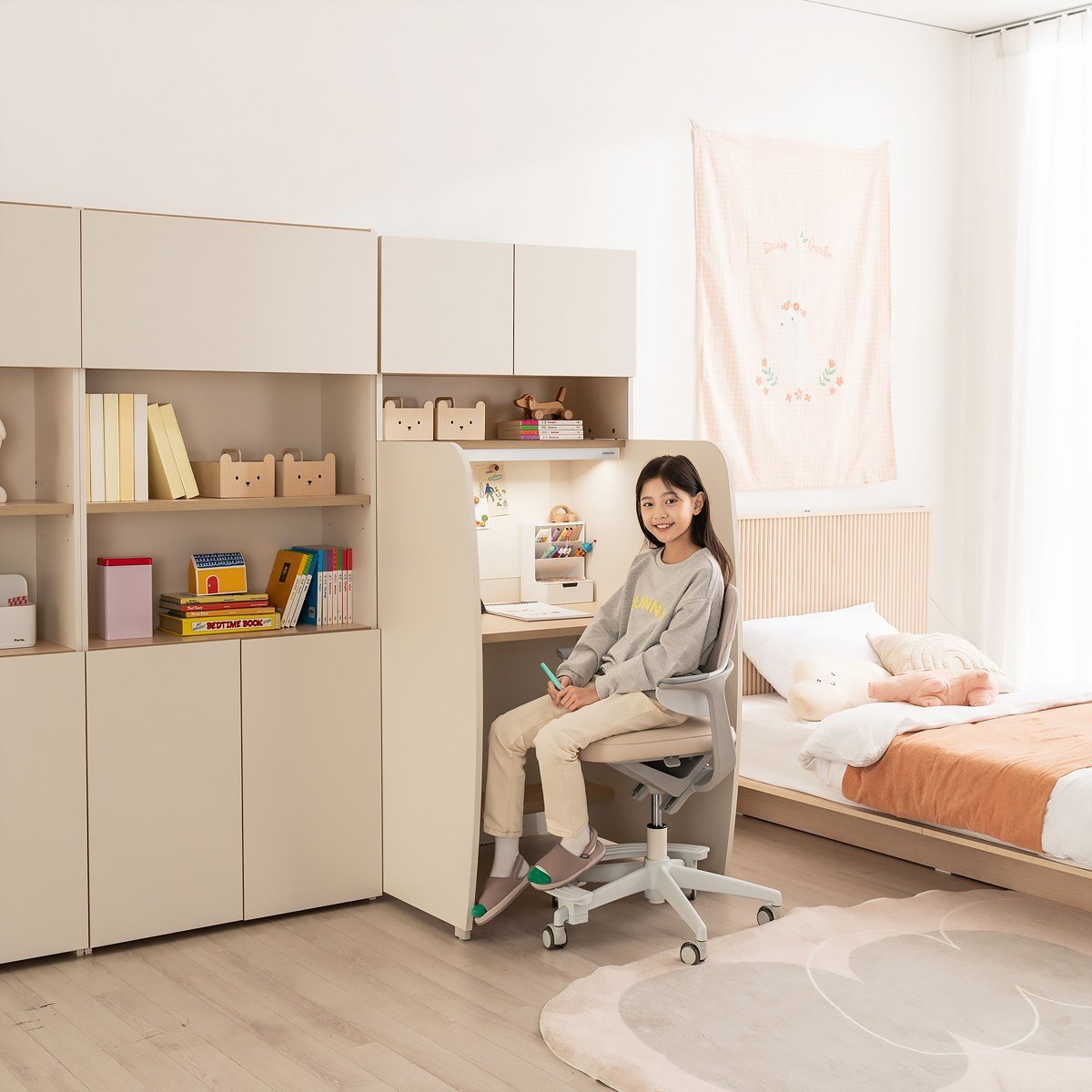 리바트하움 뉴 독서실 책상 A형, 샌드오크 상세 이미지 2