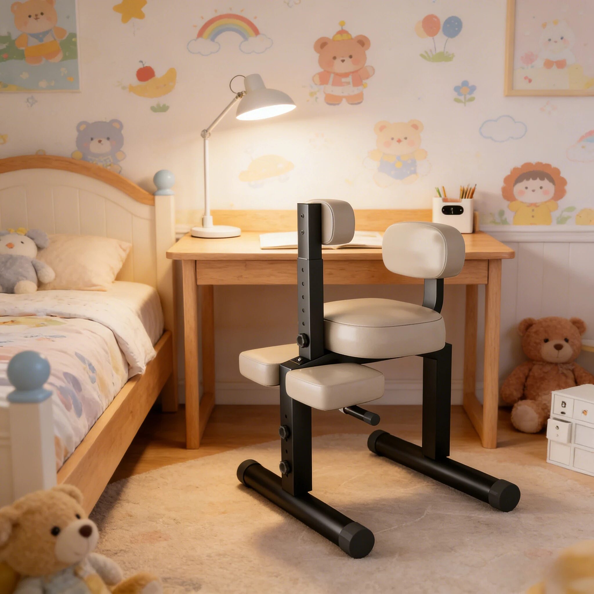 닐링체어 무릎의자 니스툴의자 무릎받침의자 1360mm*550mm*460mm, 그레이 상세 이미지 1