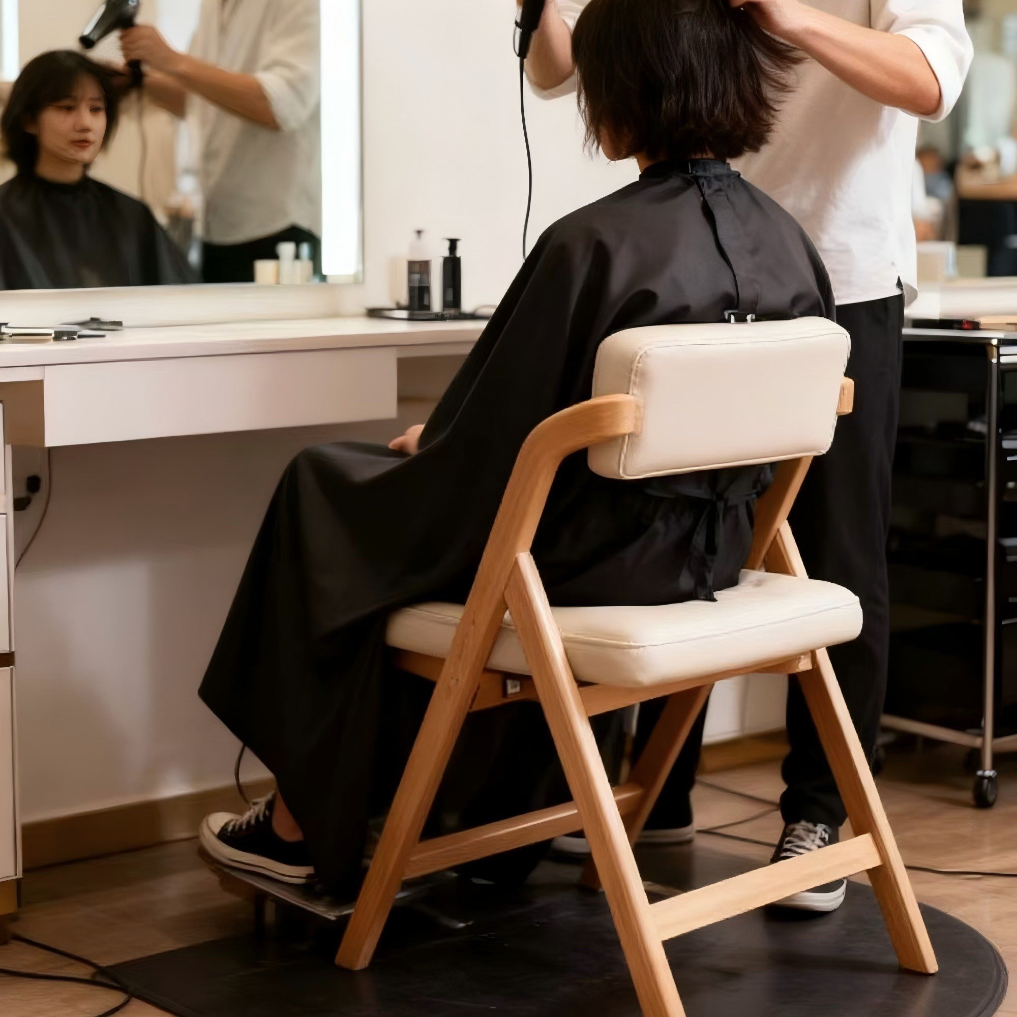 H N Quality Home 철제 접이식의자 설치불필요 공간절약 간편의자 식탁의자, 2개, 베이지할인 상세 이미지 2