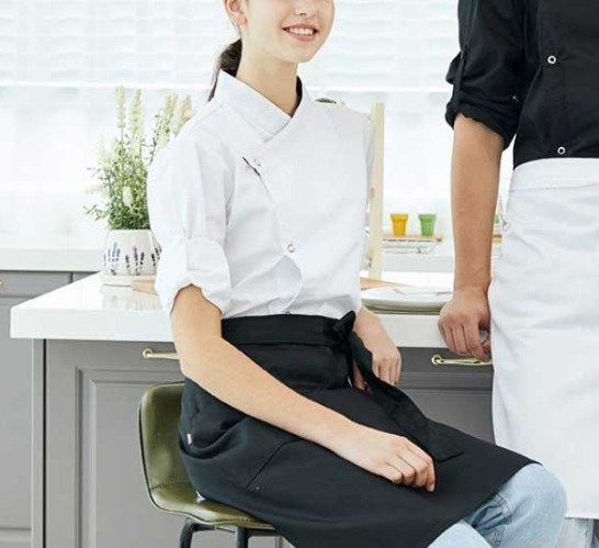 유니스토어 허리형 단색 앞치마 A-30, 블랙(A-301), 1개 상세 이미지 1