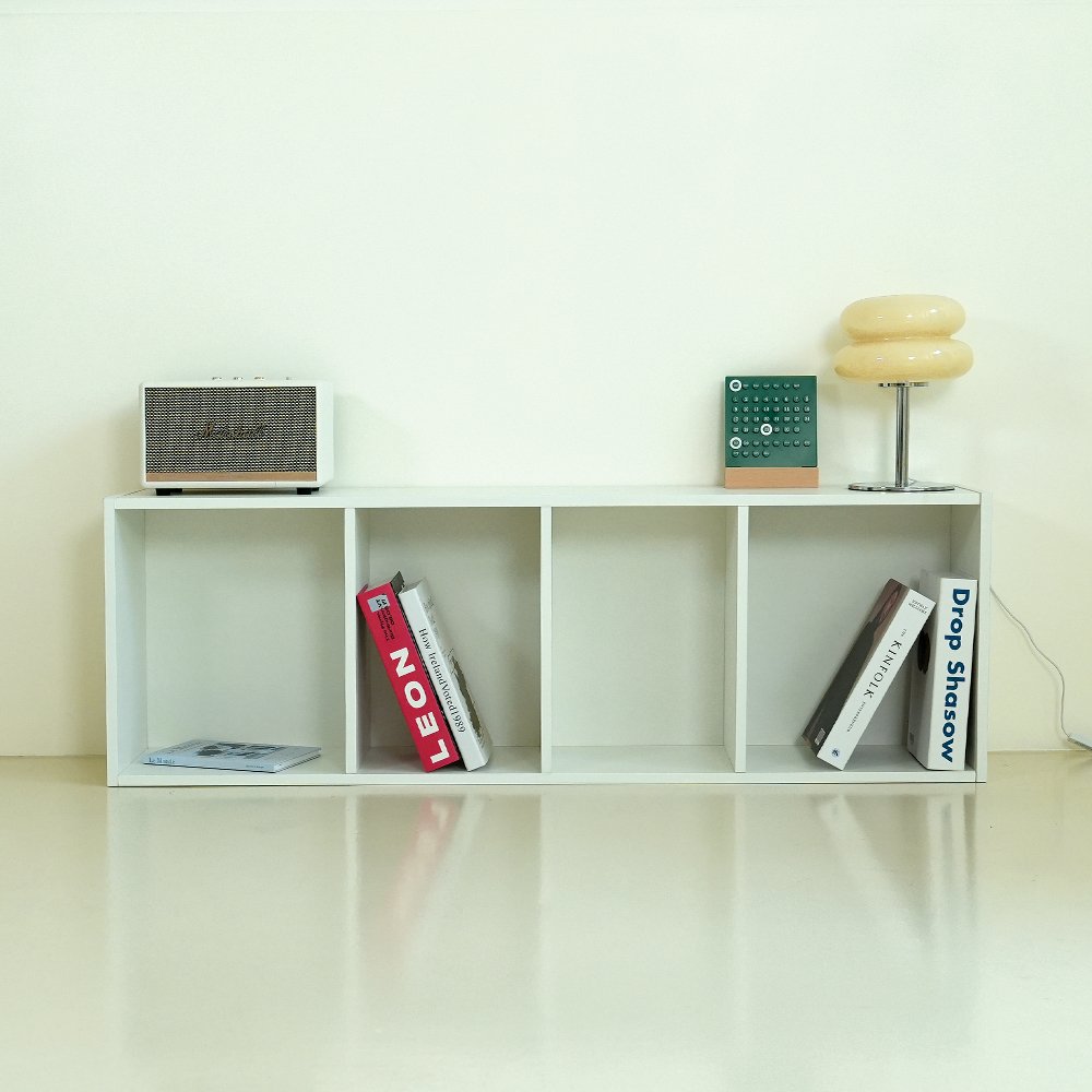 코멧 홈 오픈형 DIY 공간박스 책장, 화이트, 4단 상세 이미지 1
