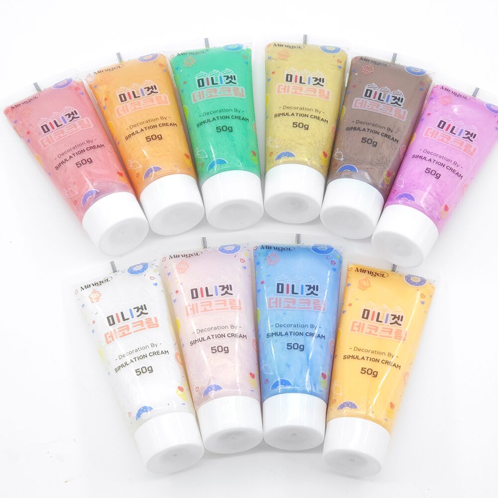 데코덴 생크림 접착제 데코크림 휴대폰 케이스꾸미기 진주펄 50g, C0057. 진주펄 그린 상세 이미지 1