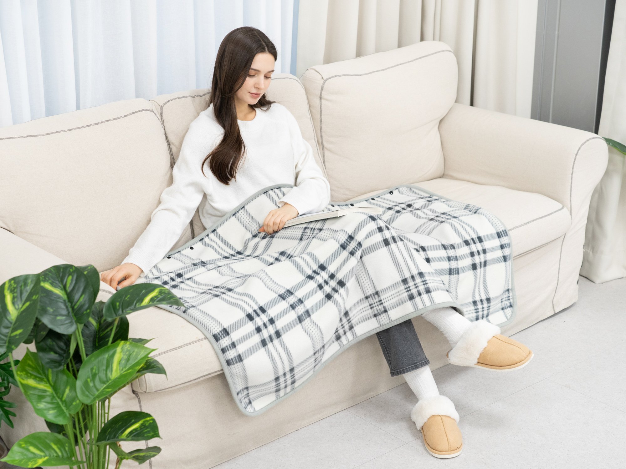 코멧 홈 포근 플리스 똑딱이 담요 상세 이미지 1