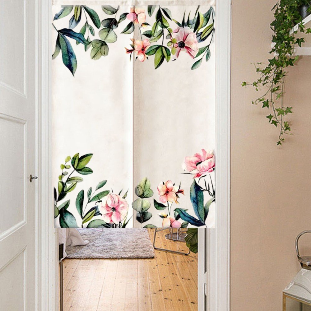 방문 커튼 가림막 봉 포함 세트 가리개 커텐 분리형 트임 패브릭 칸막이 도어 반커튼 주방 문 화장실 베란다할인 상세 이미지 2