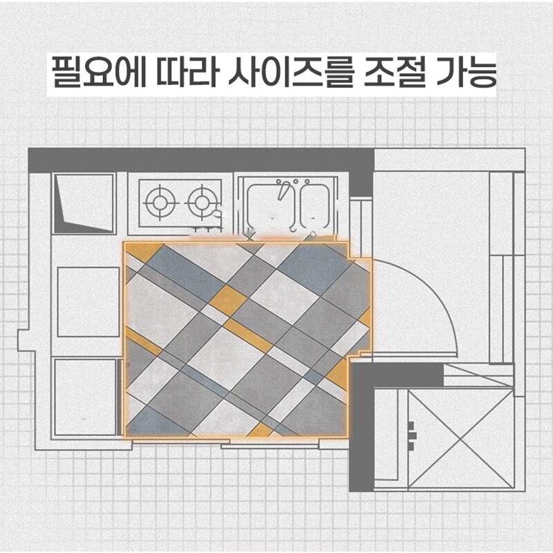 키친매트 대형 주방매트 가죽 미끄럼방지매트 바닥매트 현관 신발장 매트 싱크대매트 다용도 커팅, E001, 1개할인 상세 이미지 1