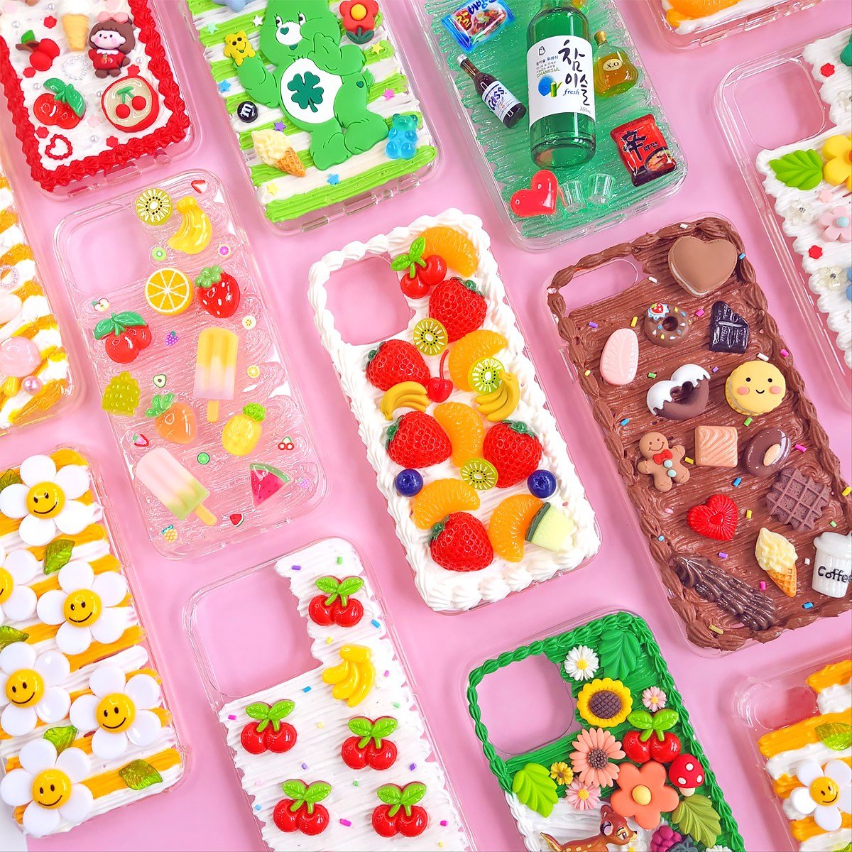 데코덴 생크림 클레이 12개 세트 탑꾸 폰케이스 만들기 재료 폰데코 꾸미기, 1탄 무광1, 1세트 상세 이미지 1