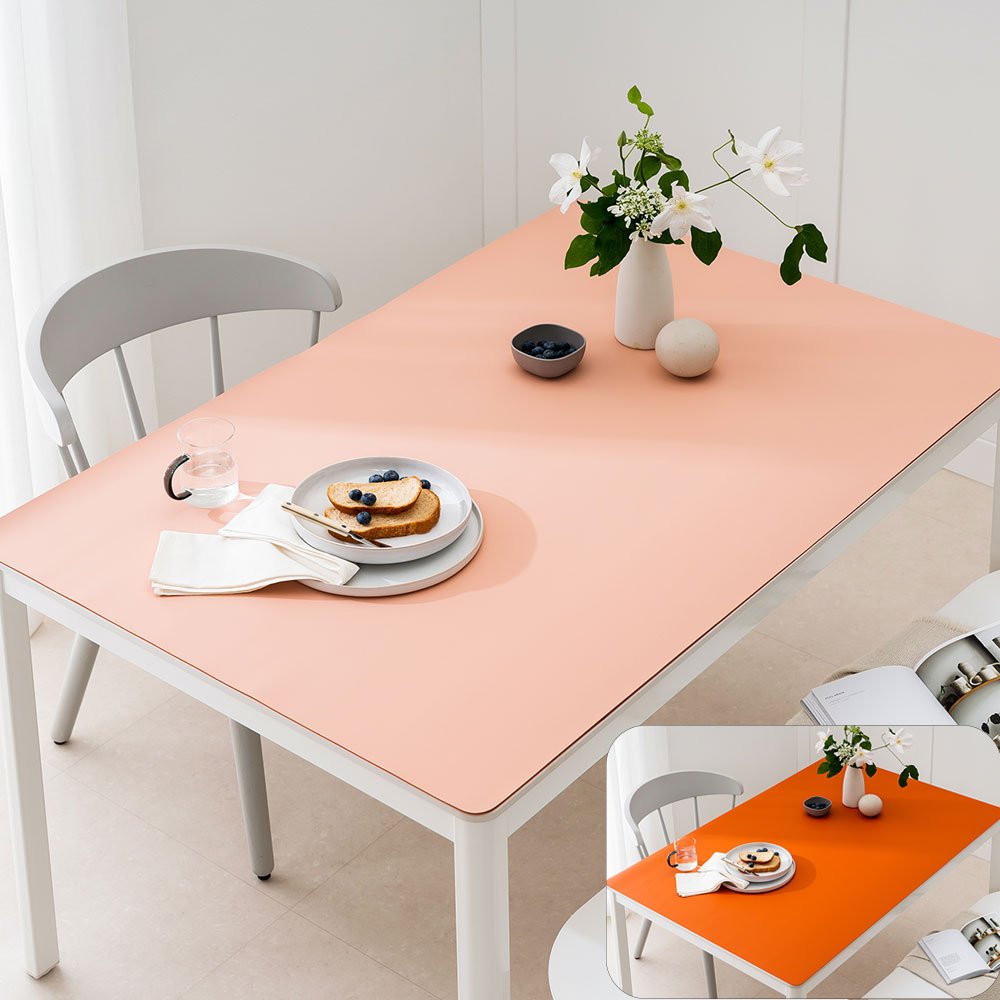 (16colors 11size) 깐깐공주 100% 방수 가죽 식탁보 테이블보 식탁매트 테이블매트, 120x80cm, 양면-13 (Darkbrown+DarkGold), 1개 상세 이미지 1