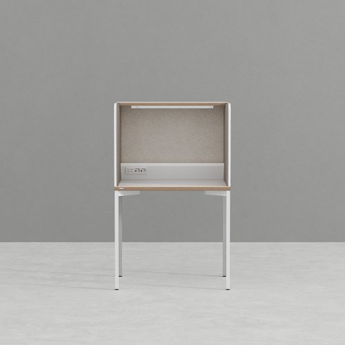 800x600 독서실 책상 (조명 펠트형) DSDAB0806EG, 화이트+베이지 상세 이미지 1