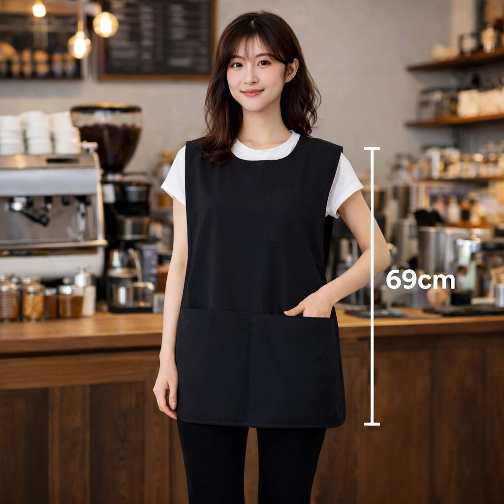 라티엘 목부담을줄인 조끼형 앞치마, 1개, 블랙쿠폰할인 상세 이미지 1