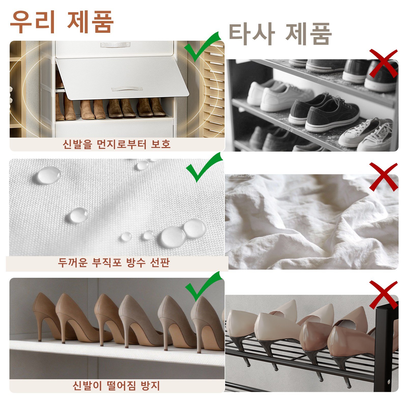 ONESOWON 현관 슬림 신발장 대용량 도어형 신발정리함 수납장700, 화이트, 3단할인 상세 이미지 2
