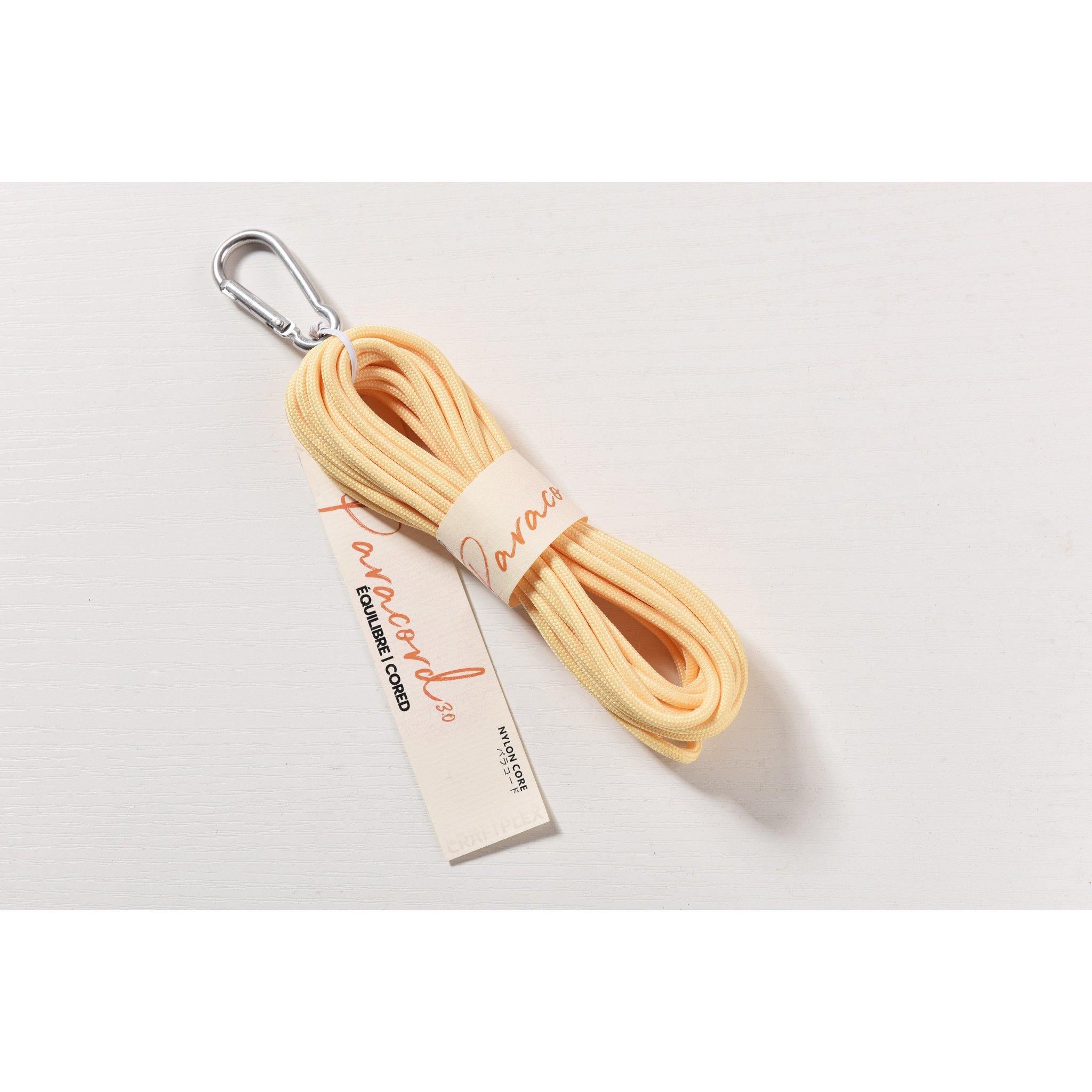 소분 3.0mm 5m 카라비너 파라코드 끈 아웃도어 로프 리드줄 팔찌 마스크스트랩, 59. Pastel yellow 상세 이미지 1
