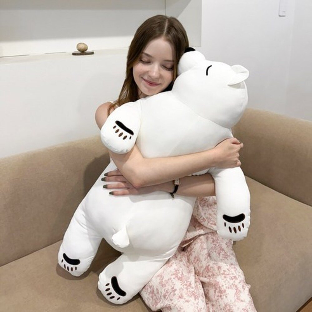 북극곰 보송 모찌 냉감 쿨링 바디필로우 사계절/여름/겨울 [80cm], 냉감 쿨링 북극곰(여름용), 화이트 상세 이미지 1