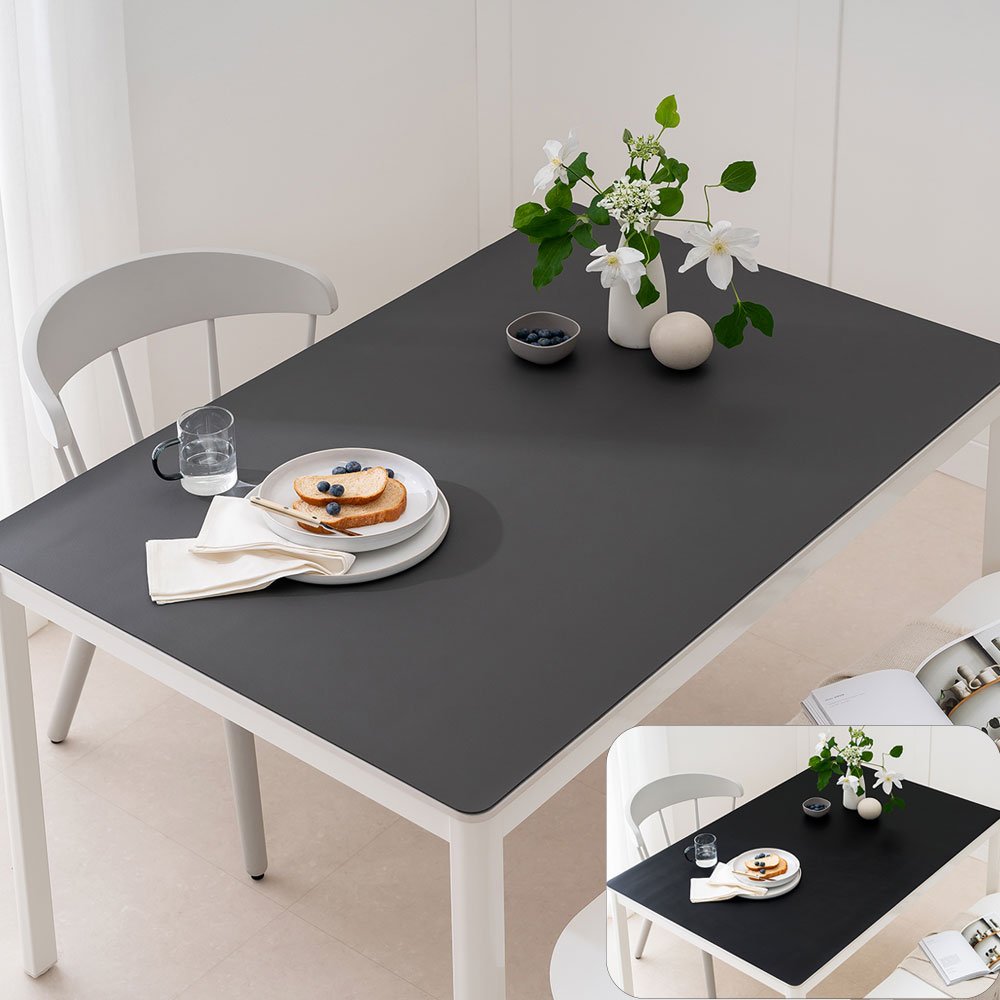 (16colors 11size) 깐깐공주 100% 방수 가죽 식탁보 테이블보 식탁매트 테이블매트, 120x80cm, 양면-13 (Darkbrown+DarkGold), 1개 상세 이미지 2