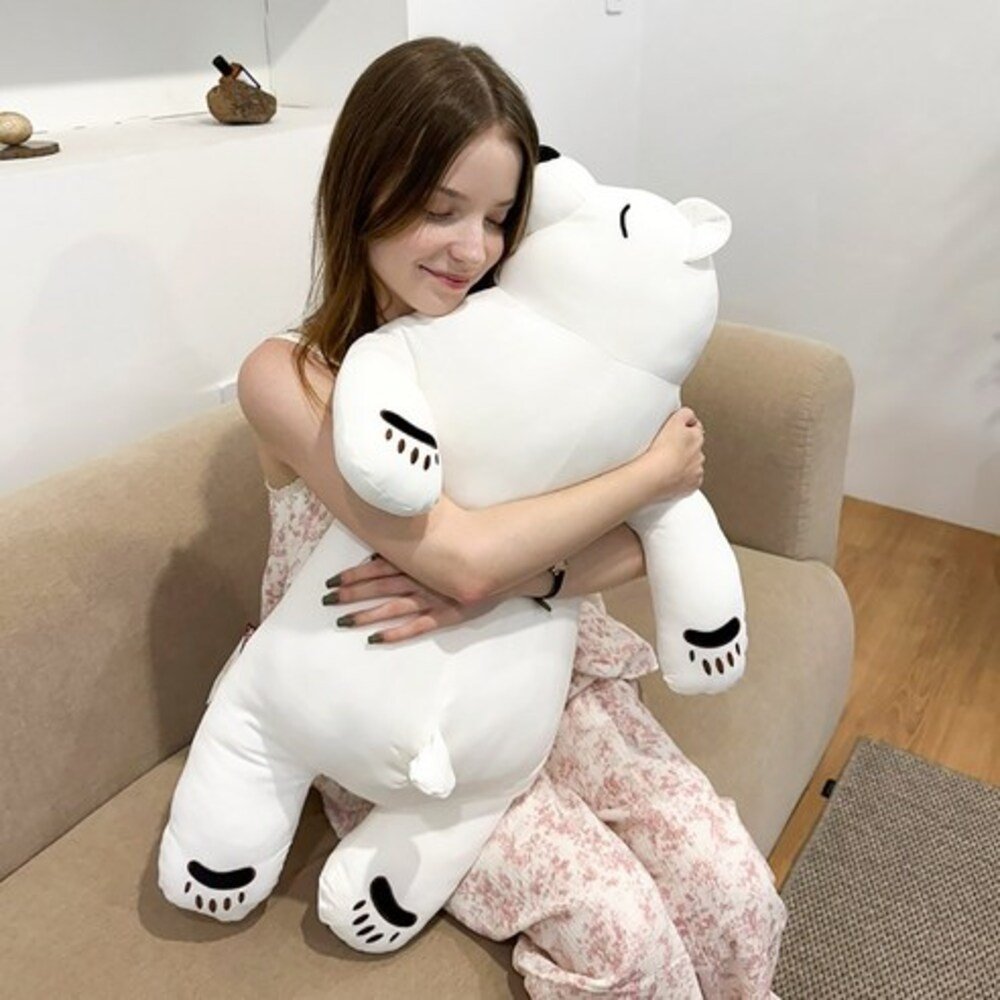 북극곰 보송 모찌 냉감 쿨링 바디필로우 사계절/여름/겨울 [80cm], 냉감 쿨링 북극곰(여름용), 화이트 상세 이미지 2