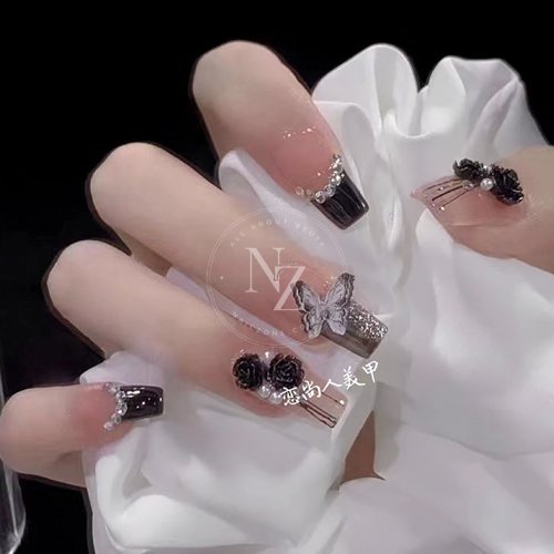 블랙 장미 로즈 네일파츠세트 P-31 [행사 상품] 상세 이미지 1