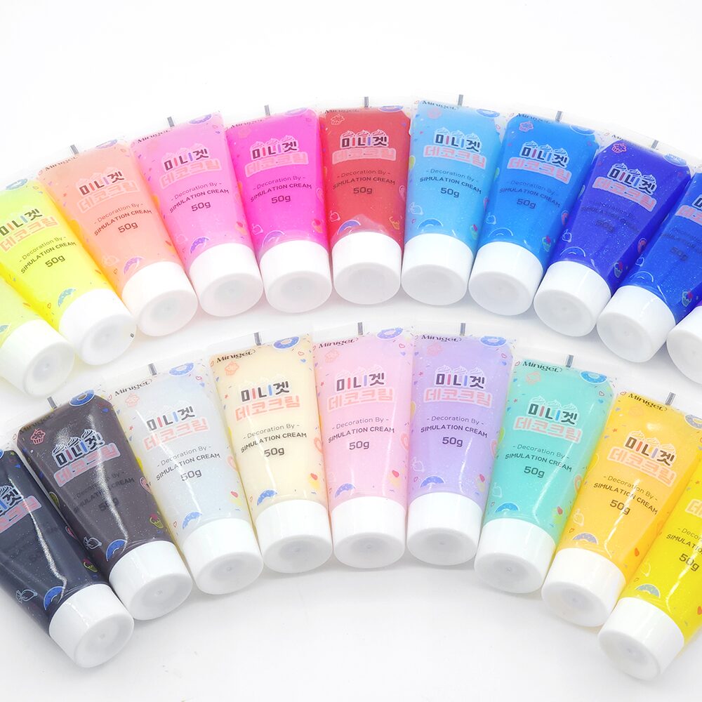 데코덴 생크림 접착제 데코크림 휴대폰 케이스꾸미기 펄 글리터 50g, C0032. 펄투명 상세 이미지 1
