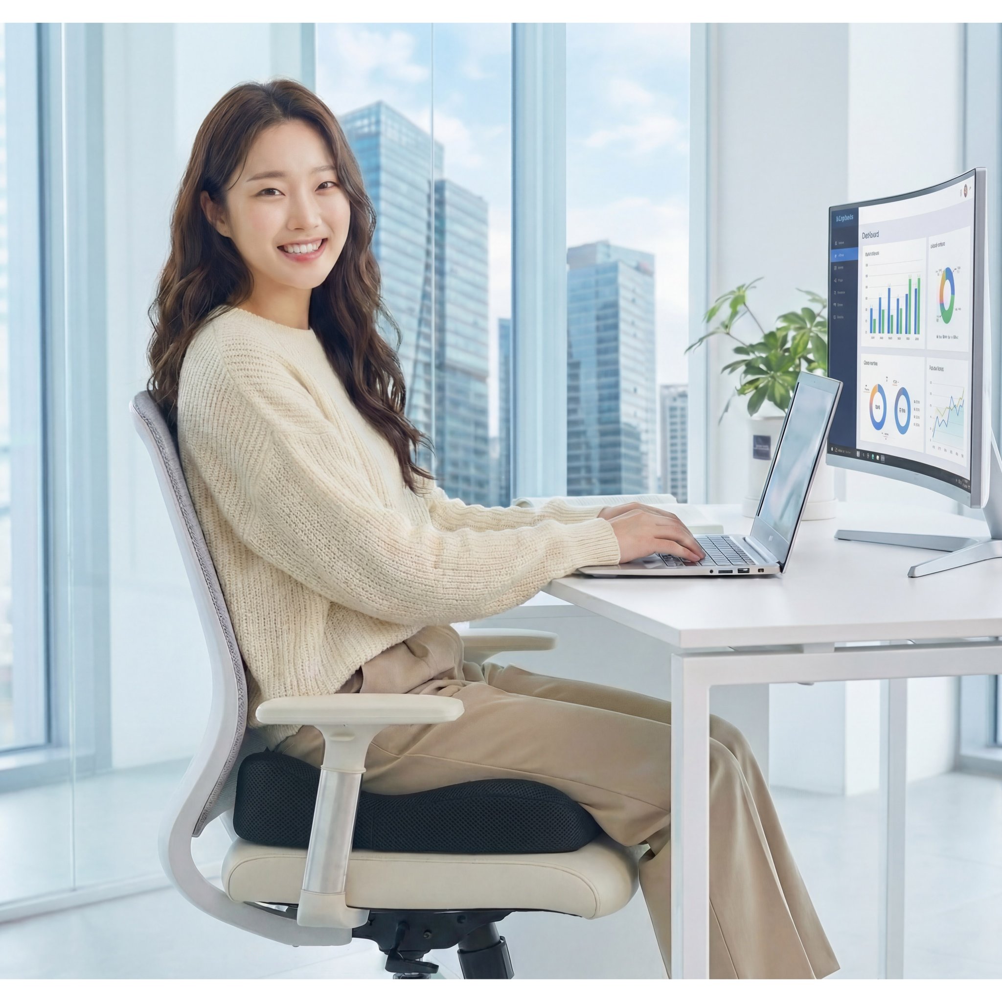 잔온 치질방석 고밀도 메모리폼 장시간 꼬리뼈 방석, 그레이쿠폰할인 상세 이미지 1