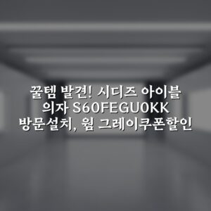 “꿀템 발견! 시디즈 아이블 의자 S60FEGU0KK 방문설치, 웜 그레이쿠폰할인”