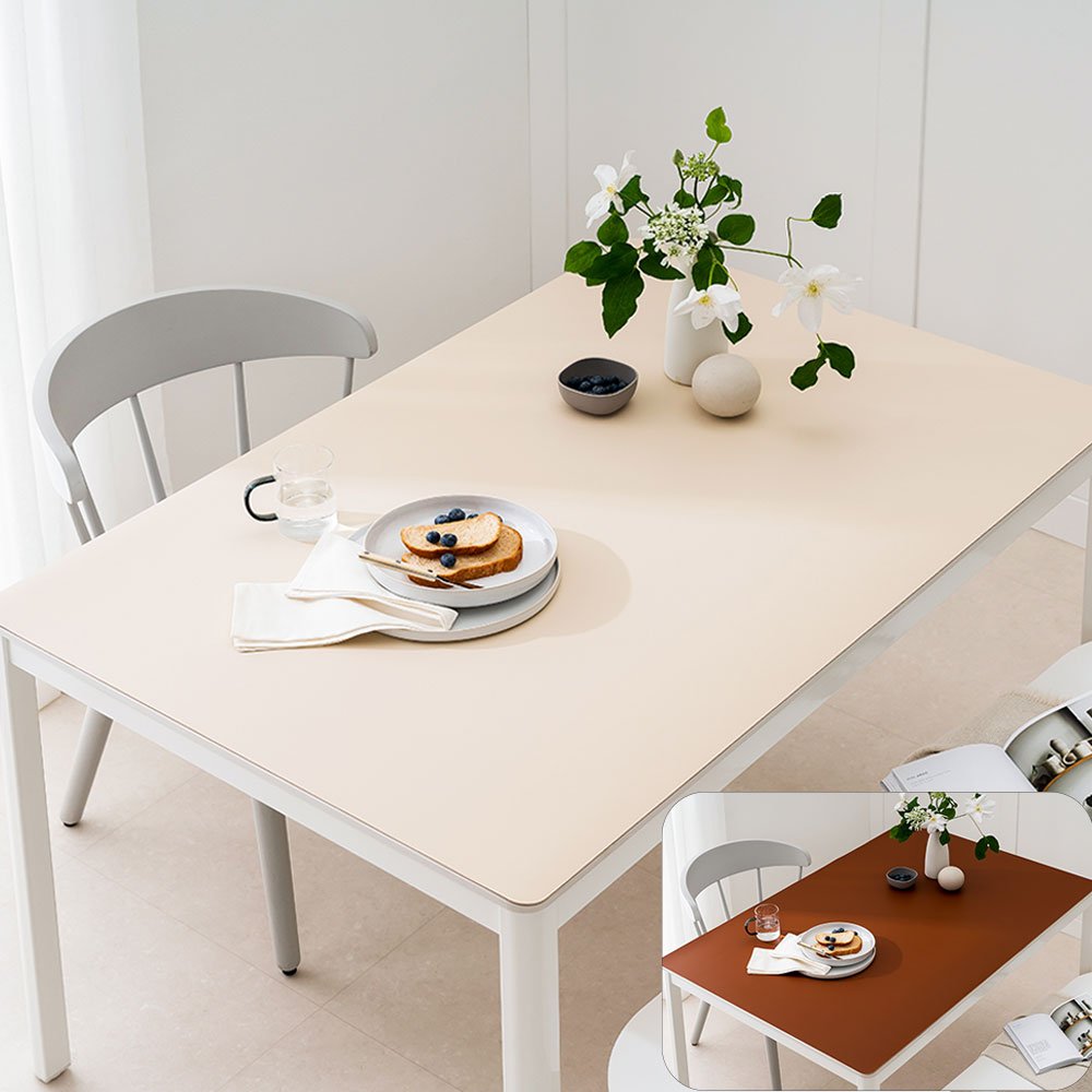 (16colors 11size) 깐깐공주 100% 방수 가죽 식탁보 테이블보 식탁매트 테이블매트, 120x80cm, 양면-13 (Darkbrown+DarkGold), 1개 상세 이미지 2